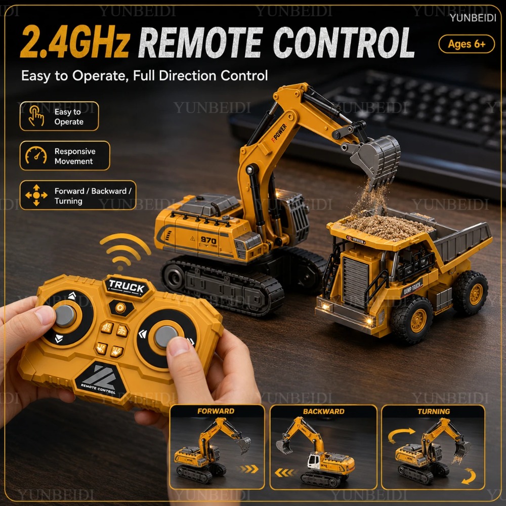 Remote Control Mini Alloy Car  - Heavy Equipment Crane recension och pris